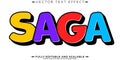 Cartoon editable text effect, editable saga and animated text style Royalty Free Stock Photo