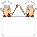 Cartoon Egg Chefs Logo or Menu Royalty Free Stock Photo