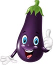 Cartoon eggplant giving thumb up