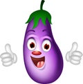 Cartoon eggplant giving thumbs up