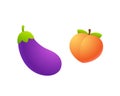 Eggplant and peach emoji Royalty Free Stock Photo