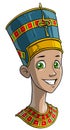 Cartoon egyptian princess in traditional clothes