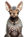 Cartoon of Egyptian Sphynx cat Royalty Free Stock Photo