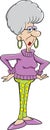 Cartoon elderly lady