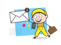 Cartoon Electrician Showing Message Vector Concept