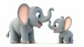 A cartoon elephant and baby elephant are standing next to each other Royalty Free Stock Photo