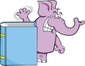 Cartoon elephant with a book