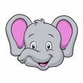 Cartoon elephant face Royalty Free Stock Photo