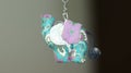 Cartoon Elephant in the hanging position with blur background