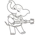 Cartoon elephant playing a guitar Royalty Free Stock Photo
