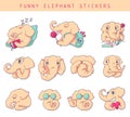 Cartoon elephant stickers