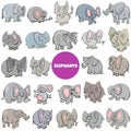 cartoon elephants animal characters big set