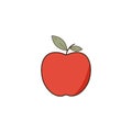 Cartoon Emoji Apple Icon Isolated Illustration