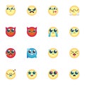 Cartoon emoji collection, flat icons set Royalty Free Stock Photo