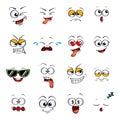 Cartoon emoji. Cute emoticons