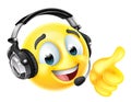 Cartoon Emoji Emoticon Face With Headset