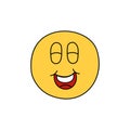 Cartoon emoticon with face. Trendy retro cartoon stickers. ÃÂ¡omic character