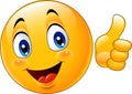 Cartoon emoticon giving thumb up