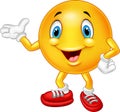 Cartoon emoticon waving hand Royalty Free Stock Photo