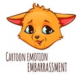 Cartoon emotion of fox - embarrassment