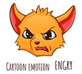 Cartoon emotion of fox - engry Royalty Free Stock Photo