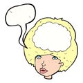 cartoon empty headed woman with speech bubble