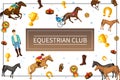 Cartoon Equestrian Club Concept