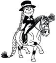 Cartoon equestrian dressage sport Royalty Free Stock Photo