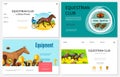 Cartoon Equestrian Sport Websites Set