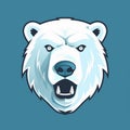 cartoon esports fierce polar bear head logo generative AI