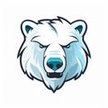 cartoon esports fierce white polar bear head logo generative AI