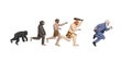 Cartoon evolution theory, progression of man mankind Royalty Free Stock Photo