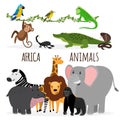 Cartoon exotic Africa animals