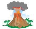 Cartoon exploding volcano Royalty Free Stock Photo
