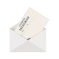Cartoon express telegram in the white envelope . Royalty Free Stock Photo