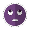 Cartoon eye rolling emoticon funny icon