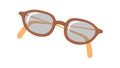 Cartoon Eyeglasses. brown horn rimmed eye glasses, optics for vision, cartoon vector illustration