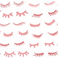 Cartoon eyelashes. Closed woman eyes Royalty Free Stock Photo