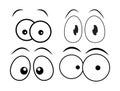Cartoon eyes set for comic book vector design isolated on white