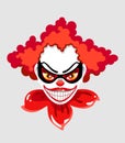 The cartoon face of the character Joker, as well as a creepy clown. Vector illustration on gray background Royalty Free Stock Photo