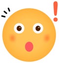 Cartoon face emoticon illustration / surprised