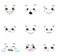 Cartoon face emotions set. set of avatar expressions.