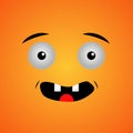 Cartoon face expression. Kawaii manga doodle character with mouth and eyes, crazy sad confuse face emotion, comic avatar isolated