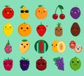 Cartoon face funny fruit emoji elements collection Royalty Free Stock Photo