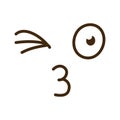 cartoon face kissing emoticon icon