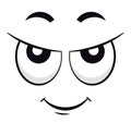 Cartoon face with mischievous smile vector Royalty Free Stock Photo
