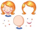 Cartoon face parts for kids to put together