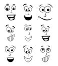 Cartoon face set vector symbol icon design. Royalty Free Stock Photo