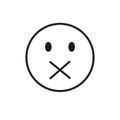 Cartoon Face Silent Not Speaking People Emotion Icon