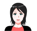 Cartoon face of a woman. Girl different emotions on their faces. Set of Vector Cartoon Anime Style Expressions. Drawn Royalty Free Stock Photo